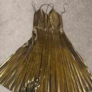 Banana Republic Strapless Gold Dress
